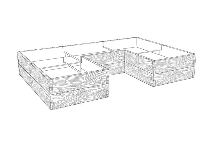 Schematische Zeichnung Hochbeet in U Form