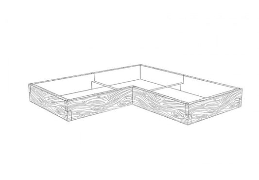 Schematische Zeichnung Hochbeet in L Form