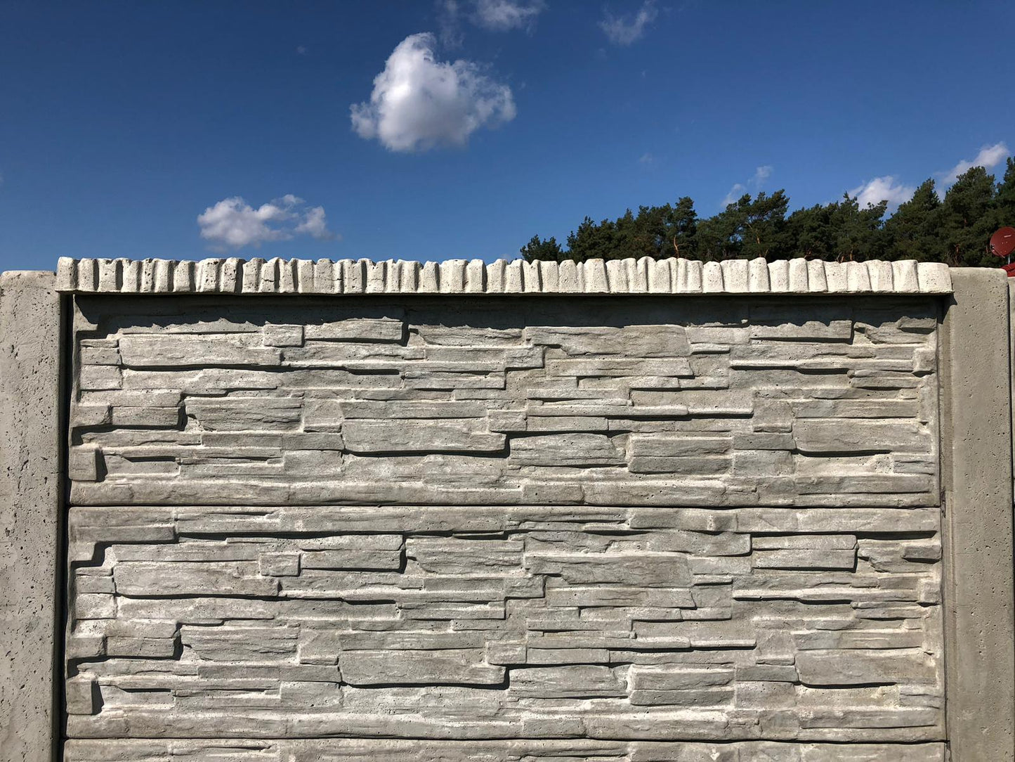 Betonzaun Modell Bruchstein S1 einseitig