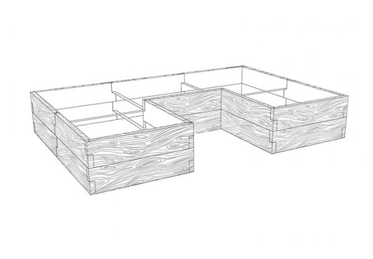Schematische Zeichnung Hochbeet in U Form