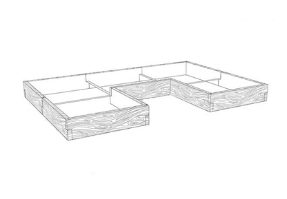 Schematische Zeichnung Hochbeet in U Form