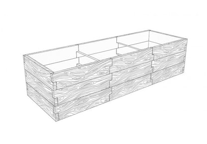 Schematische Zeichnung Hochbeet in U Form
